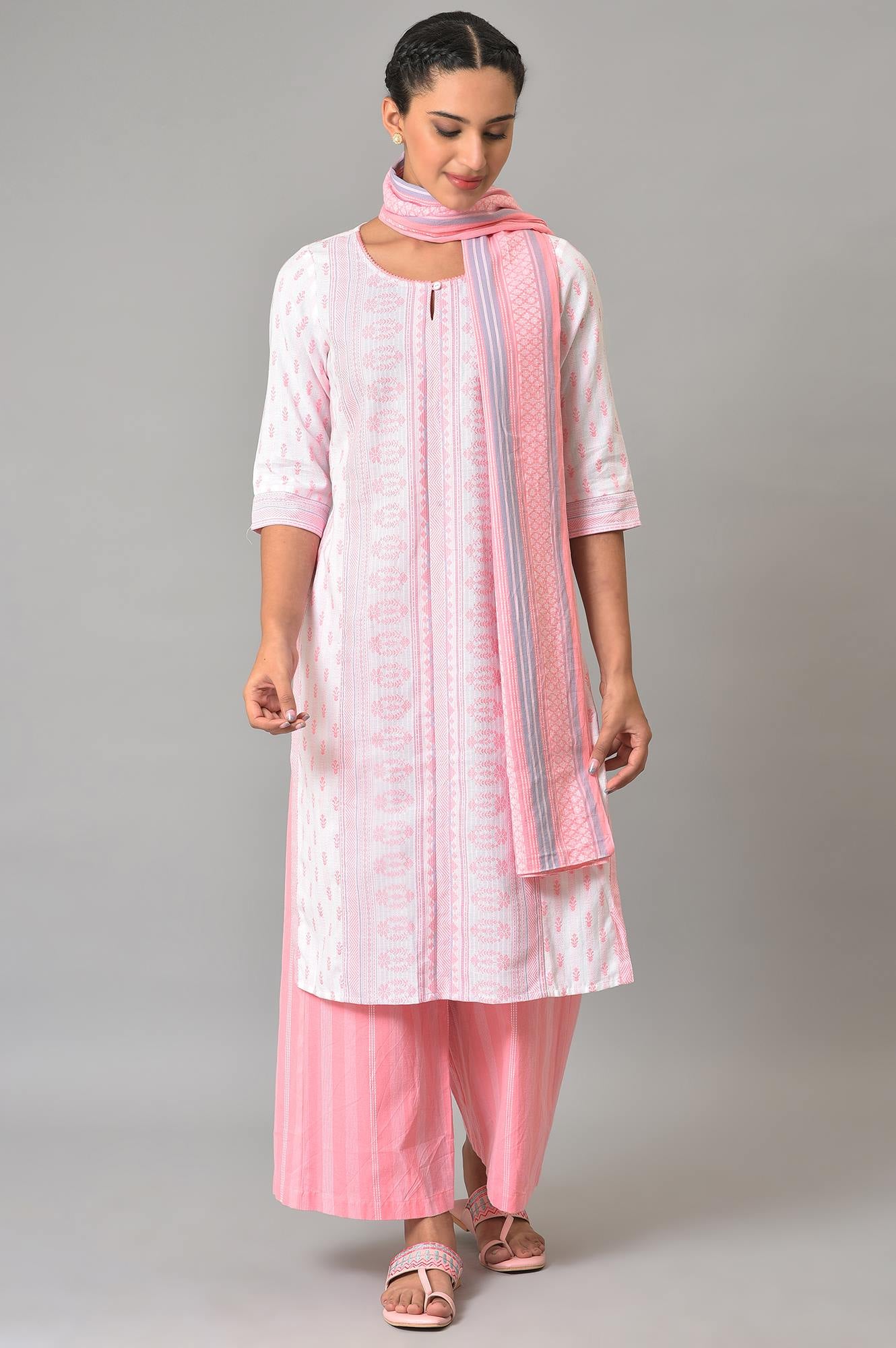 Pink Cotton Summer kurta Set