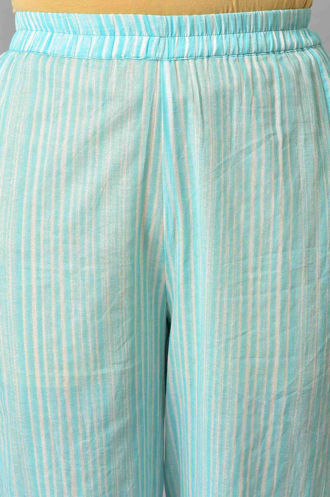 Blue Polka Dots Printed Cotton kurta With Narrow Palaza