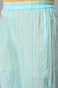 Blue Polka Dots Printed Cotton kurta With Narrow Palaza