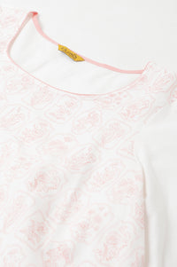 Plus Size Off-White Floral Printed kurta With Coral Palazzo