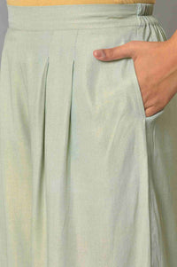 Light Blue Kota Jacket With Crop-Top And Box Pants