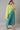 Green Kaftan Sleeves Cape And Sleeveless Dress