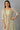White Sheer Gilet With Green Printed Sleeveless Inner Dress