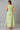 White Sheer Gilet With Green Printed Sleeveless Inner Dress