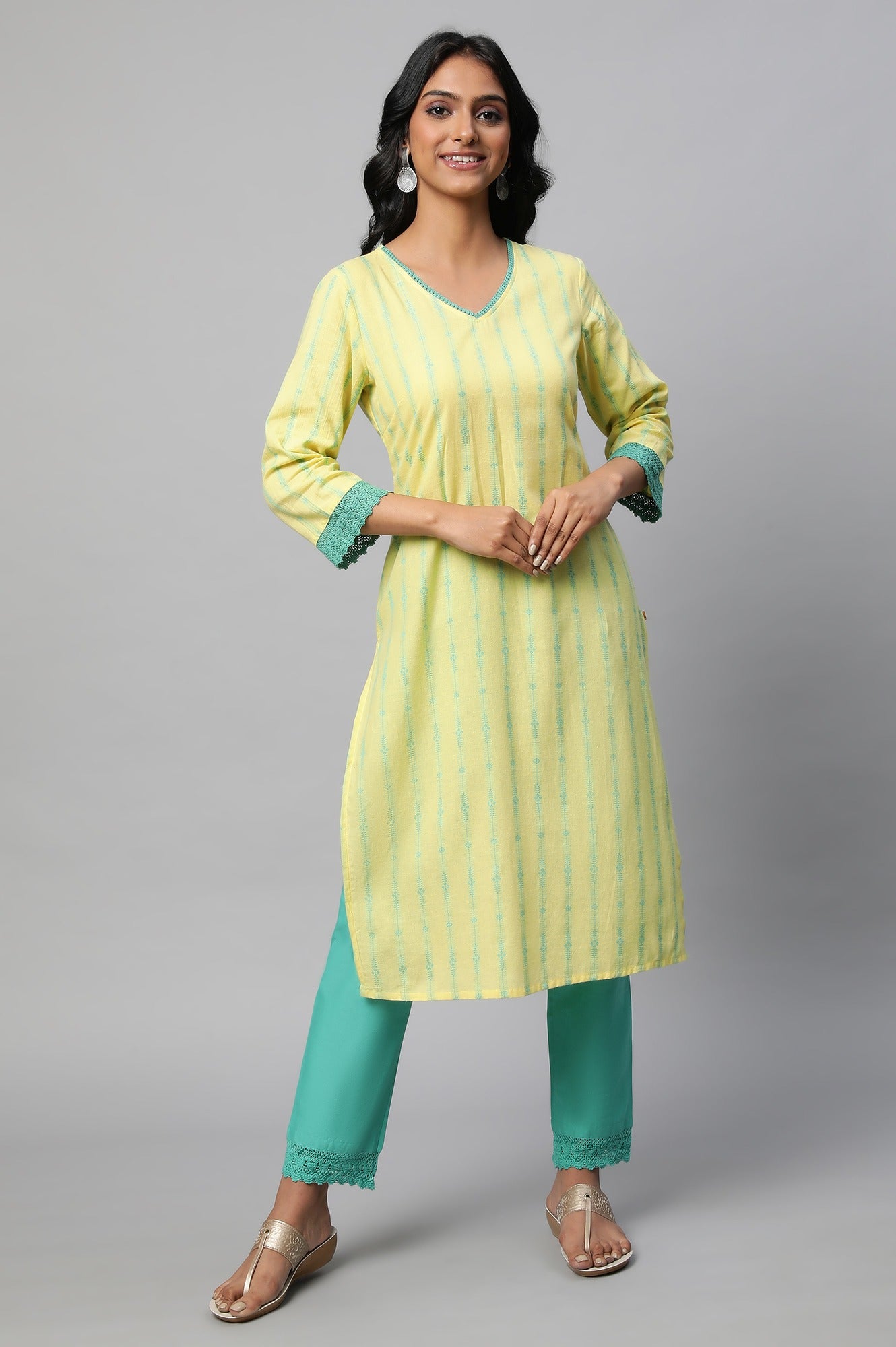 Yellow Printed Summer kurta Set