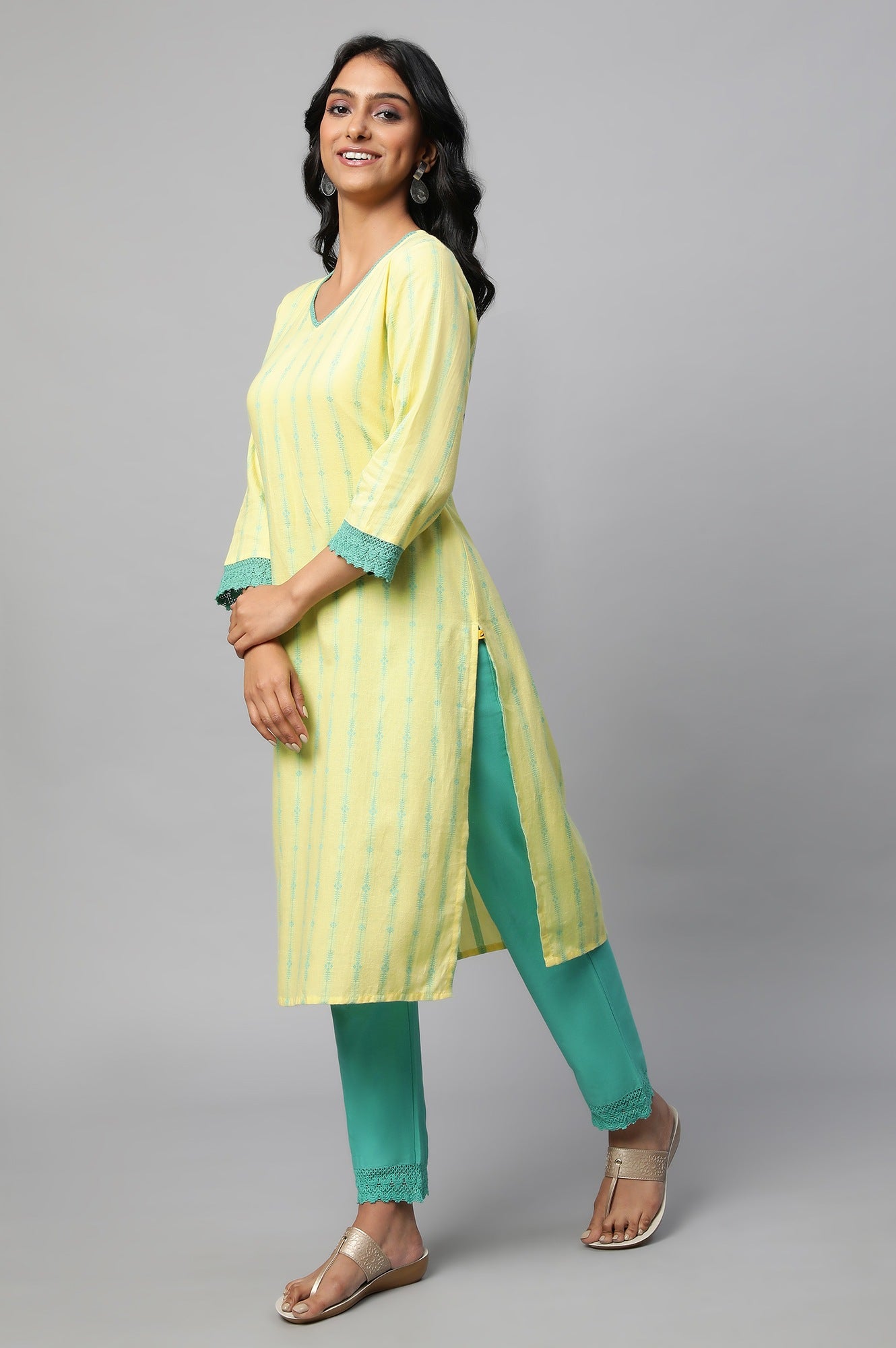 Yellow Printed Summer kurta Set