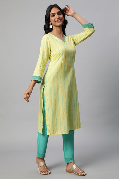 Yellow Printed Summer kurta Set