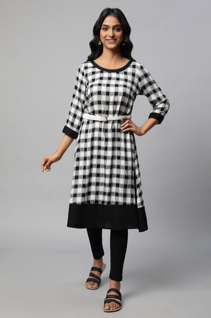 Black Checker Dobby kurta Set