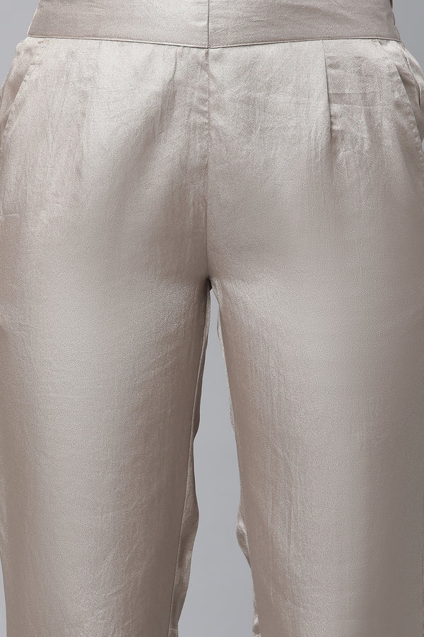 Pink Shantung kurta, Pants & Dupatta Set