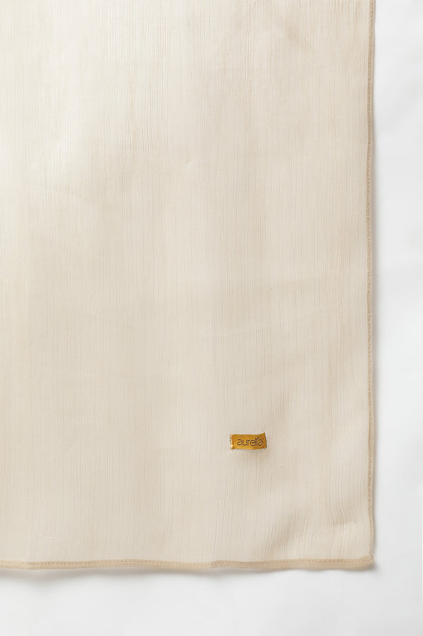 Off-White Shantung kurta, Pants & Dupatta Set