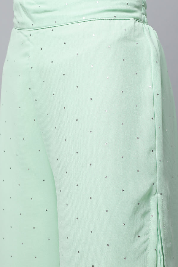 White Embroidered kurta with Palazzo & Dupatta Set