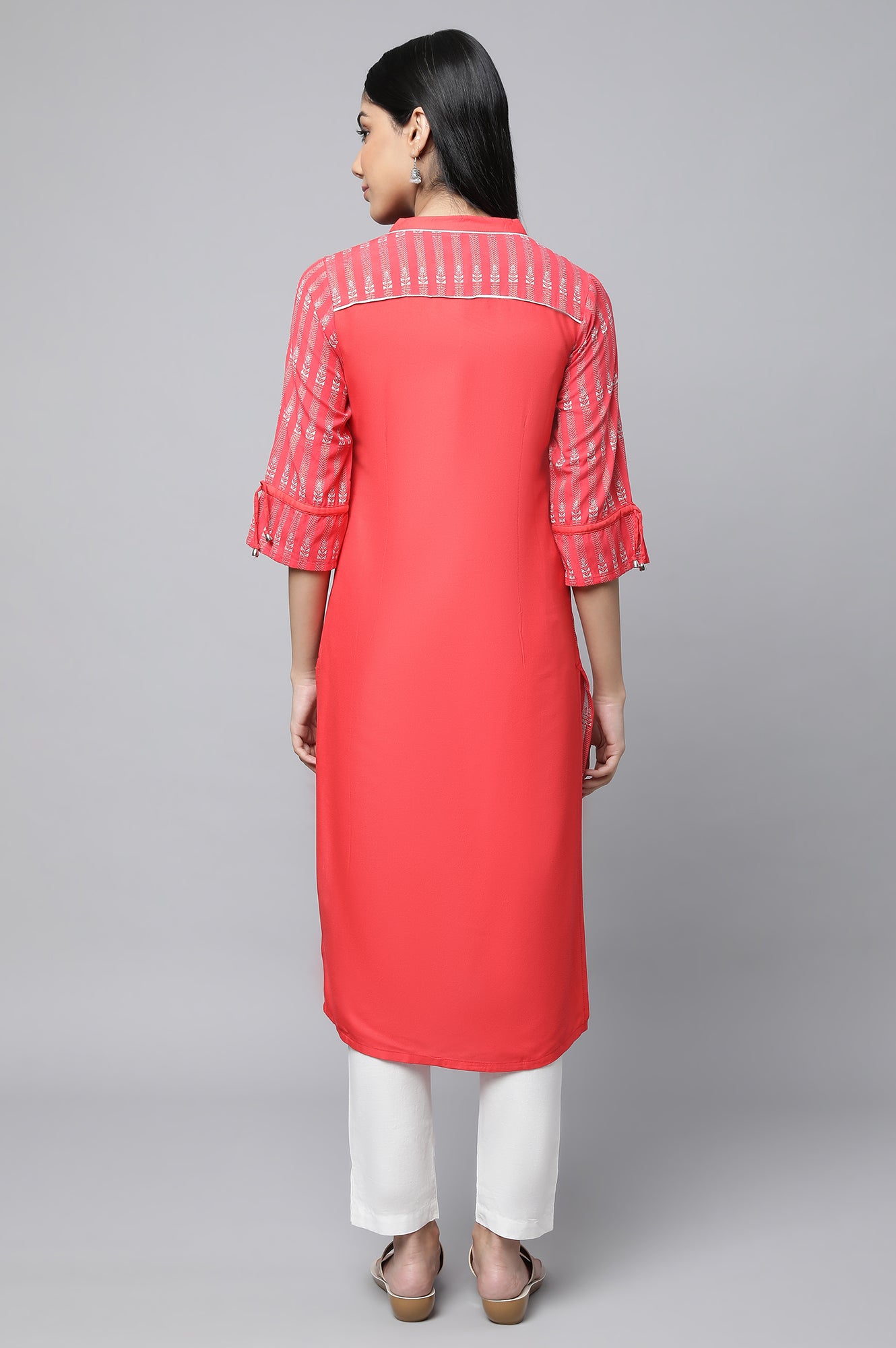 Pink Printed kurta with Trousers Set