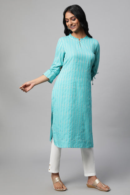 Green Geometric Print kurta Set