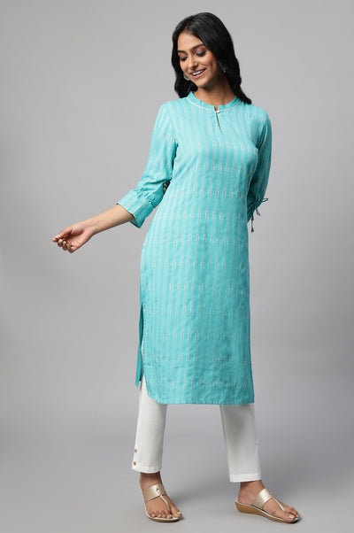 Green Geometric Print kurta Set