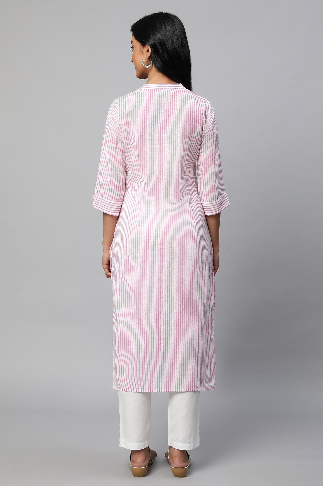 Purple Stripe Print kurta Set