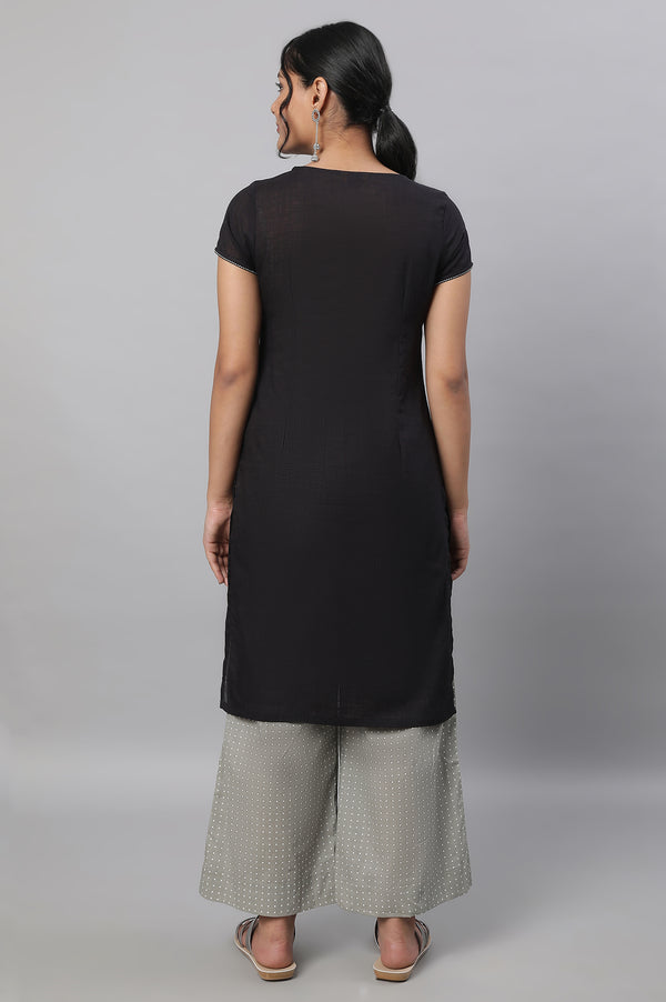 Black Embroidered kurta & Palazzo Set