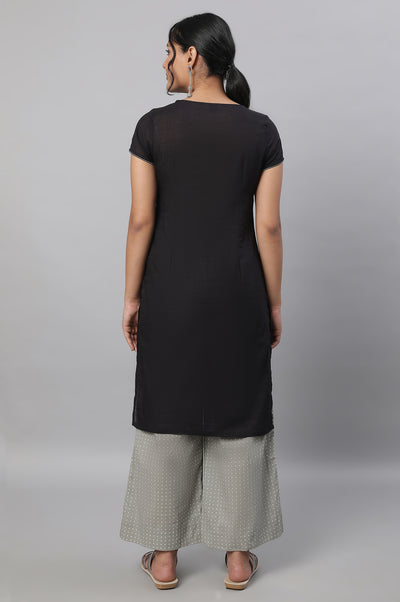 Black Embroidered kurta & Palazzo Set