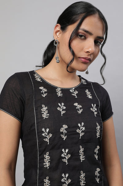 Black Embroidered kurta & Palazzo Set