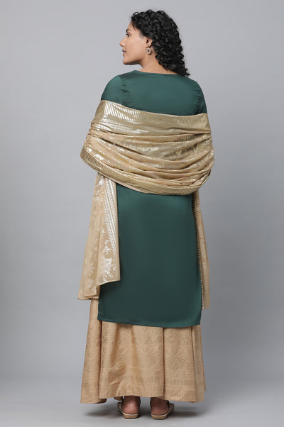 Green Embroidered kurta, Skirt & Dupatta Set