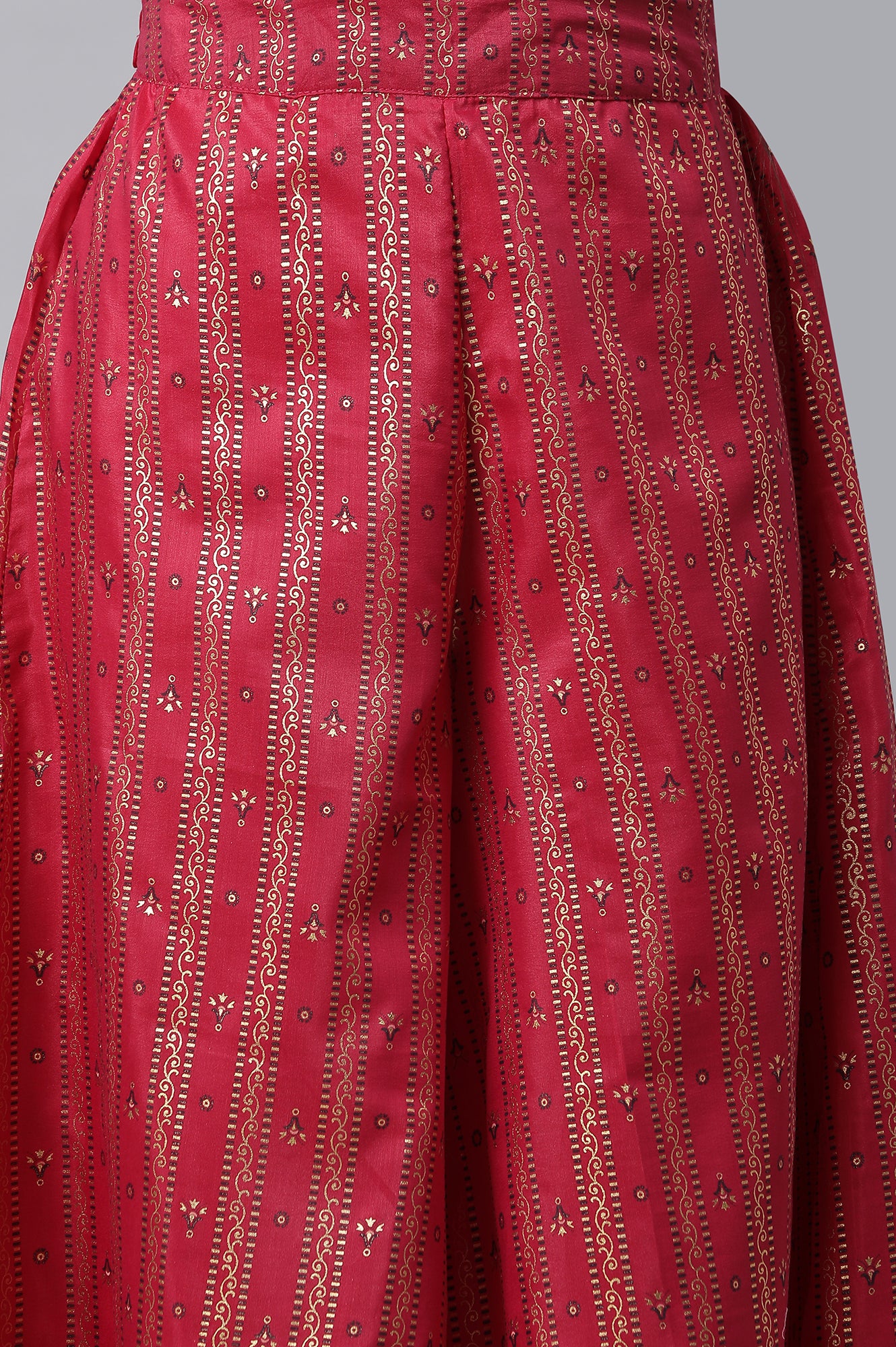 Yellow Foil Printed kurta, Culottes &amp; Dupatta