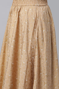 Blue Festive LIVA kurta, Skirt &amp; Dupatta Set