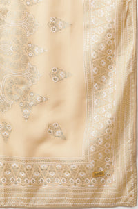 Blue Festive LIVA kurta, Skirt &amp; Dupatta Set