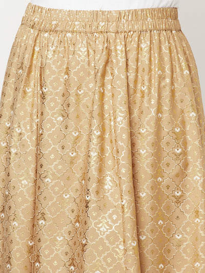Pink Festive LIVA kurta & Skirt Set