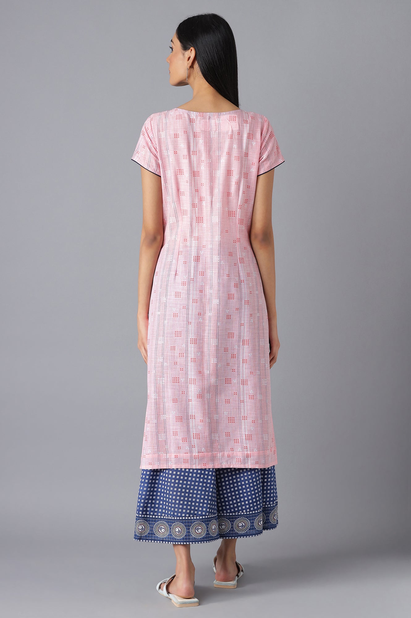 Pink Moder Ethnic Kurta &amp; Culottes Set