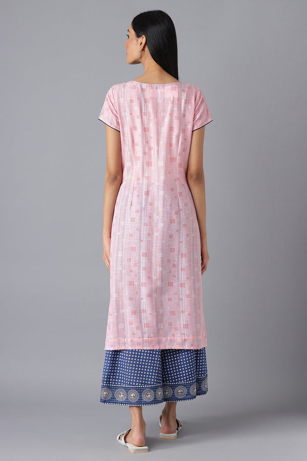 Pink Moder Ethnic Kurta & Culottes Set