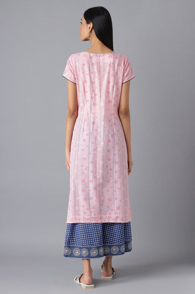 Pink Moder Ethnic Kurta & Culottes Set