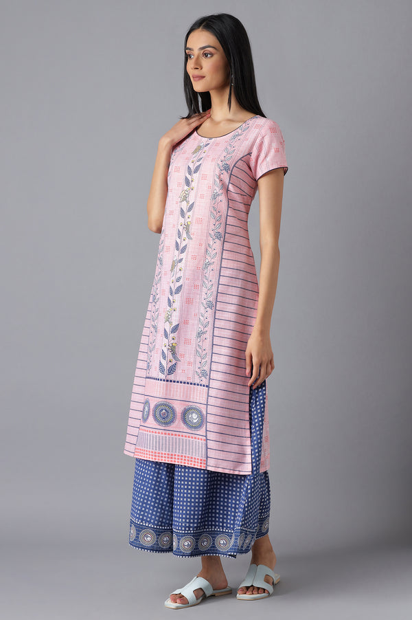 Pink Moder Ethnic Kurta & Culottes Set