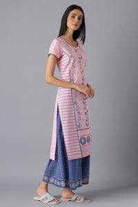 Pink Moder Ethnic Kurta &amp; Culottes Set