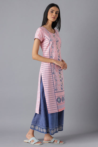 Pink Moder Ethnic Kurta &amp; Culottes Set