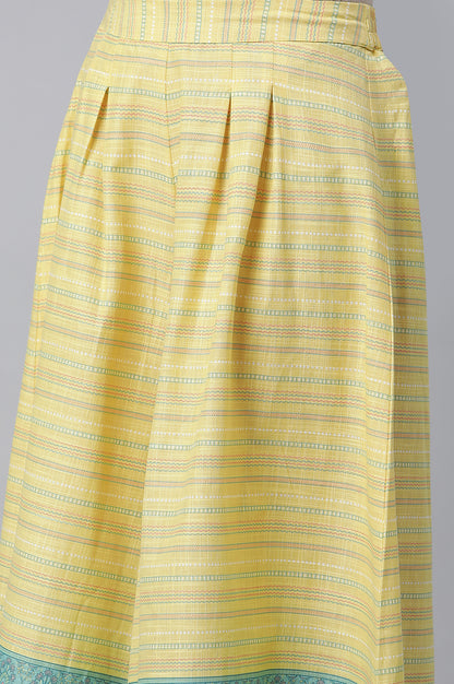 Yellow Printed Kurta, Culottes &amp; Dupatta Set