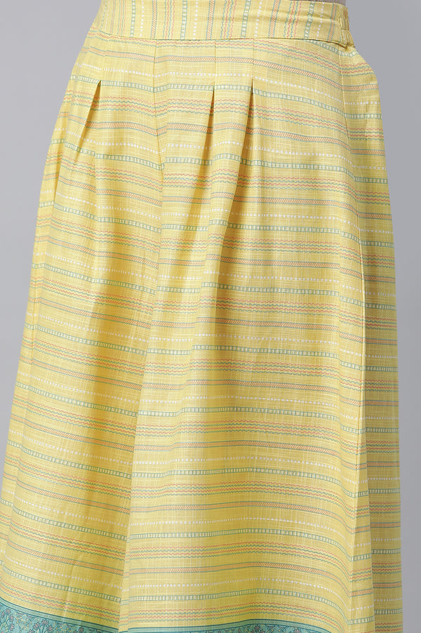Yellow Printed Kurta, Culottes & Dupatta Set