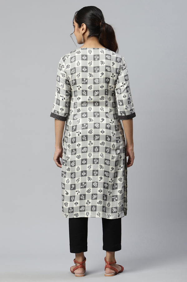 Grey Printed kurta & Trousers Set
