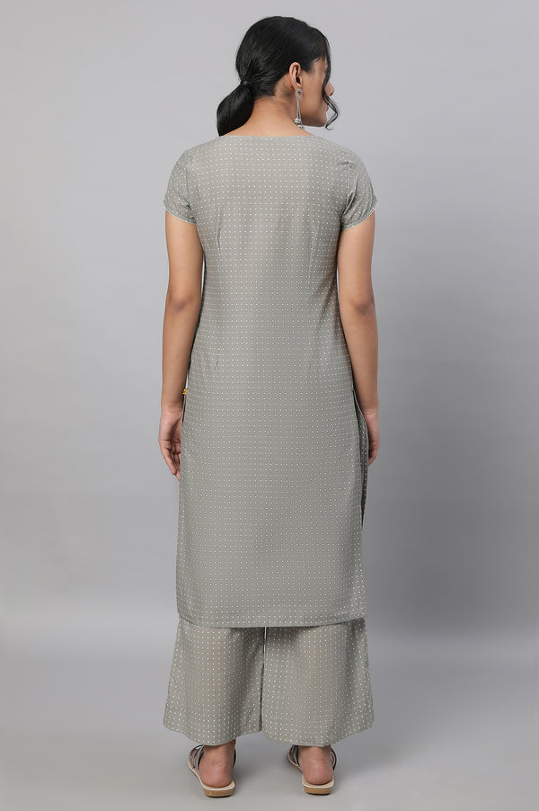 Grey Embroidered kurta & Palazzo Set