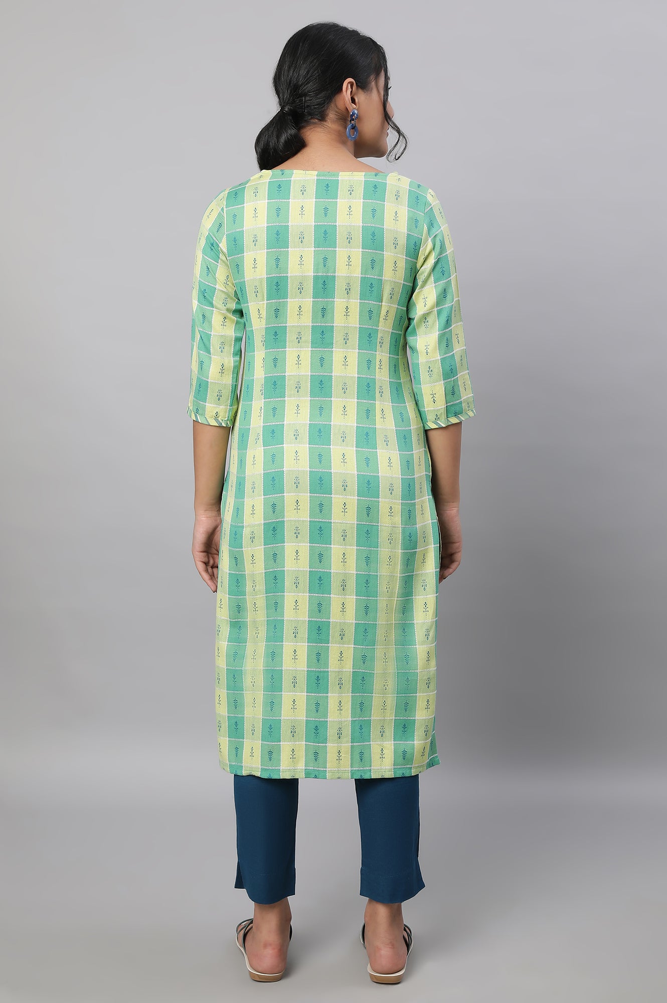 Green Printed kurta &amp; Pants Set