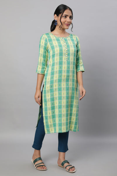 Green Printed kurta & Pants Set