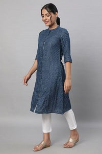 Blue Printed Cotton kurta &amp; Trousers Set