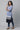 Blue Jacquard Knitted kurta &amp; Denim Jeggings Set