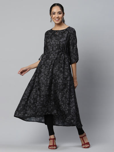 Blue Flared kurta & Tights Set