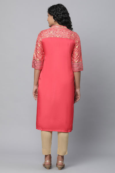 Red Floral Print kurta & Trousers Set