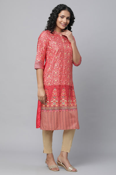 Red Floral Print kurta & Trousers Set