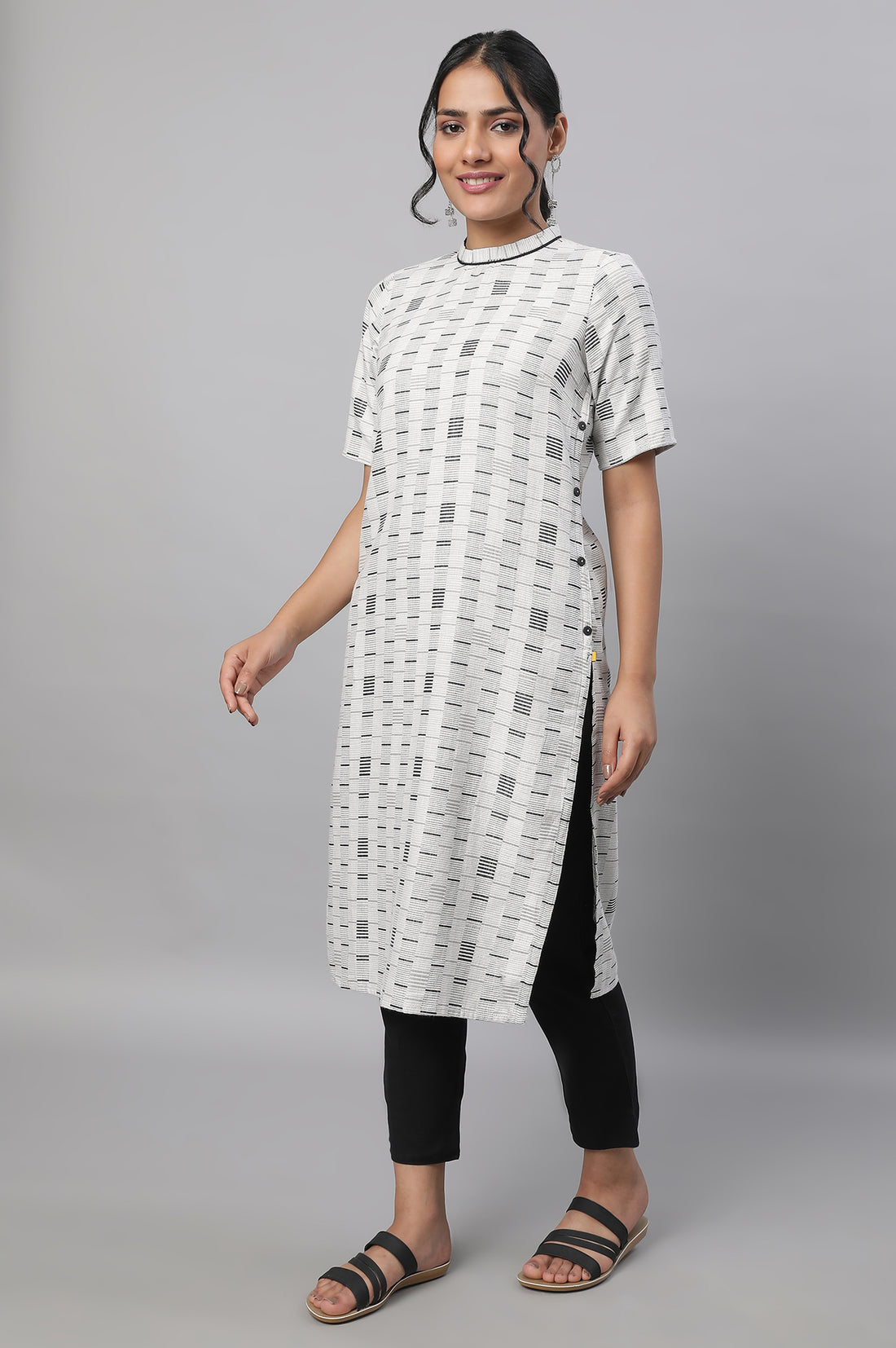 Grey Cotton kurta &amp; Trousers Set