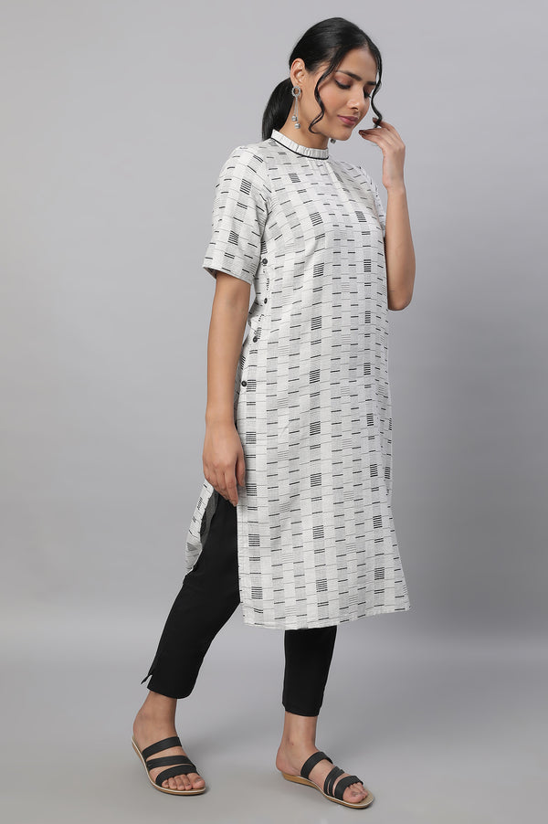 Grey Cotton kurta & Trousers Set