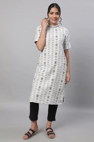 Grey Cotton kurta & Trousers Set