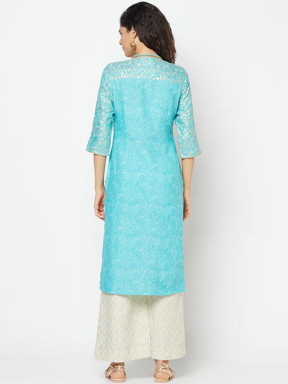 Blue Festive kurta and Palazzo Set