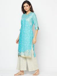 Blue Festive kurta and Palazzo Set