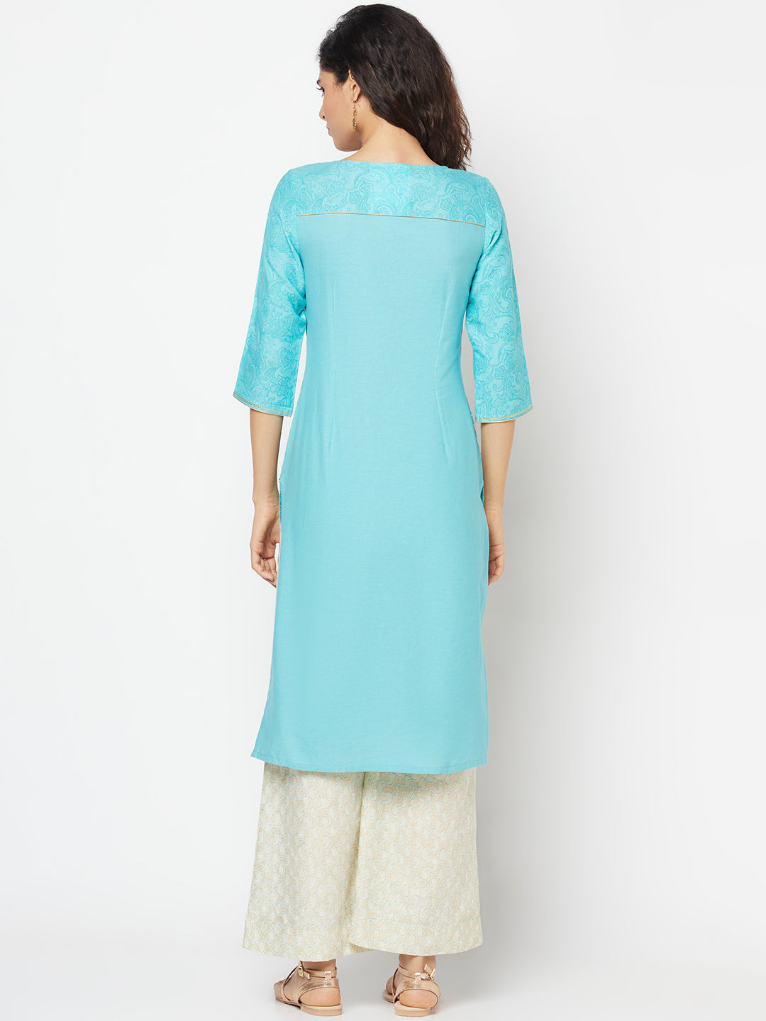 Blue Festive Kurta and Palazzo Set